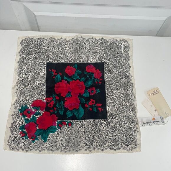 Vintage NWT Liz Claiborne 100% Silk Handkerchief made in Japan - Picture 1 of 5